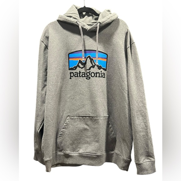 The North Face Other - PATAGONIA Hoodie Mens XXL Fitz Roy Horizons Uprisal Gravel Heather Gray color